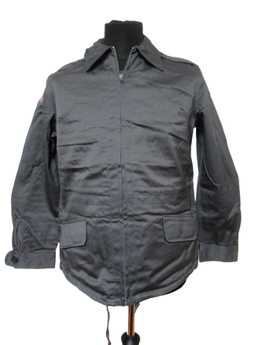 Vintage 1980s Danish Civil Defence work jacket grey military coat army coat m - Picture 9 of 12