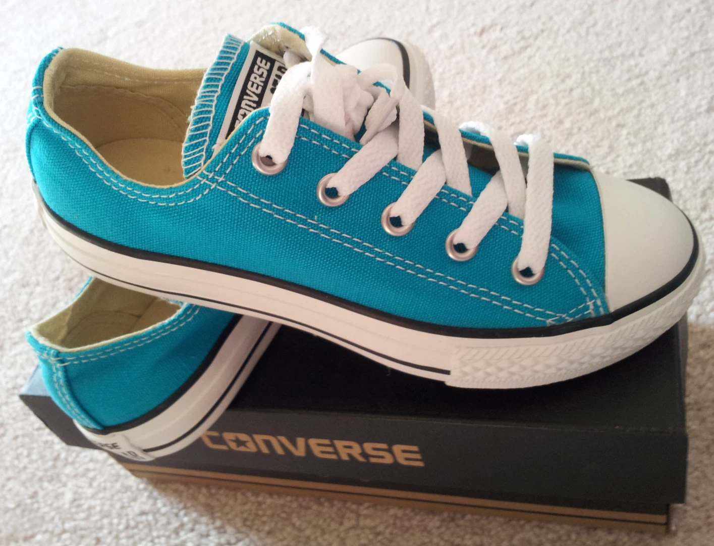 Sneakers Converse All Stars Teal giovani taglia 11 scarpe casual tessuto lacci unisex