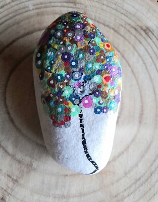 Handbemalter Stein Lebensbaum, Wunschbaum, einzigartiges Geschenk, Innendeko
