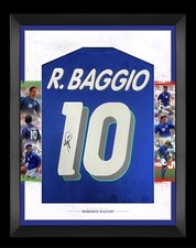 Robert Baggio Italy 1994 USA World Cup Hand Signed FRAMED  Home Shirt