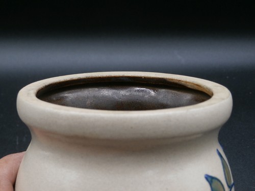 Vintage Beaumont Brothers Pottery Stoneware Salt-Glazed Crock Blue/Green Floral - Picture 6 of 9