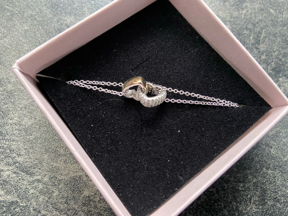 Armband 925 Silber vergoldet Amazing Endless Sterlingsilber Herz Herzen - Bild 2 von 3