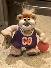 Mattel 1999 Basketball Bubba Talking 8" Plush Bear Rubber Face With Tags - Works