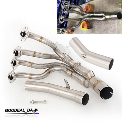 For Kawasaki Ninja ZX6R ZX636 2009-2023 Exhaust Header Link Pipe Stainless Steel