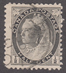 Canada 1897. Half cent. Queen Victoria "Maple" Leaf Issue. Used. SC# 66