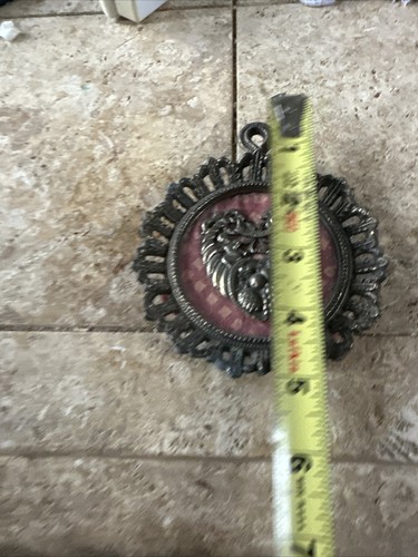 Targa da parete vintage ottone Gemelli zodiaco diametro 4 1/4 astrologia art deco - Foto 4 di 4