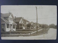 Audubon Iowa Freeman Ave & Washington Street View Real Photo Postcard RPPC 1925