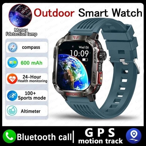 Tactical Smartwatch Sport Rugged Smart Watch Bluetooth Call Heart Rate Men Women - Zdjęcie 7 z 17
