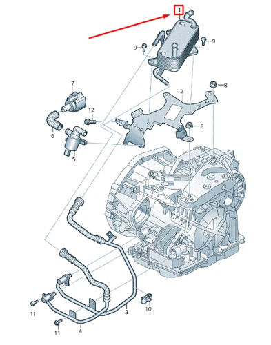 NEW AUDI Q3 8U AUTOMATIC TRANSMISSION OIL COOLER 8U0317021A GENUINE - Picture 1 of 5