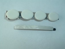 WHITE PLASTIC  METAL HAIR CLIP  BOBBY PIN BARRETTES