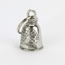 Biker Motorrad Guardian Bell Glocke Gl&uuml;cksbringer Indian Indianer Kopf Anh&auml;nger