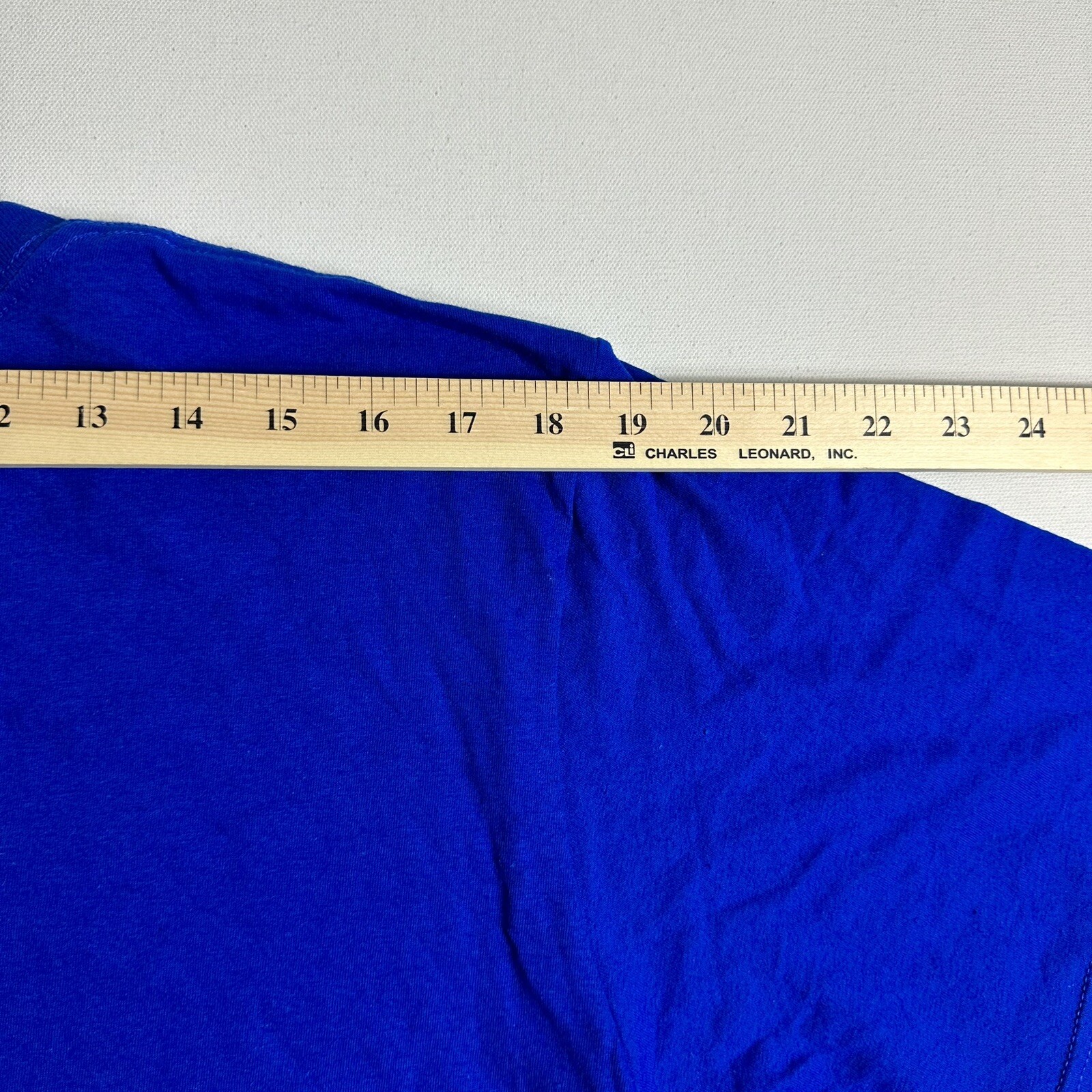 Adidas The Go Tee Logo T-Shirt Size Large Blue Bos Tiny Type Casual Active thumbnail 8