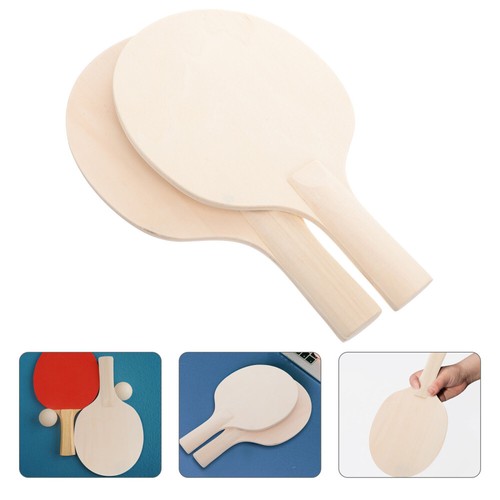 2PCS DIY Kids Table Tennis Paddles Unfinished Table Tennis Exercising Racket - 第 3/11 張圖片