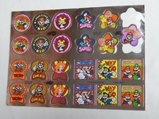 23 - Vintage Mello Smello 1990 NINTENDO Foil Sticker Sheets SUPER MARIO BROS SET