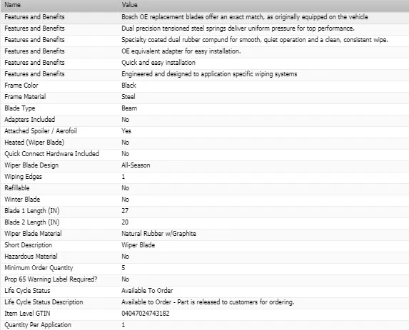 Juego de escobillas limpiaparabrisas delanteras Bosch OEM Aerotwin para Bentley Bentayga 2017-2019 Foto 2 de 4