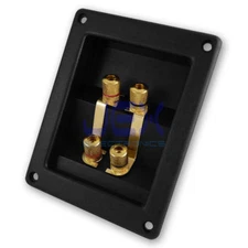 Recessed Twin Speaker Quad/4X Terminal Connector Plate Binding Post subwoofer