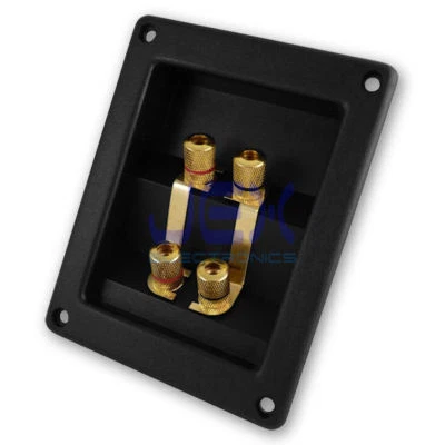 JEX ELECTRONICS Recessed Twin Speaker Quad/4X Terminal Connector Plate Binding Post subwoofer