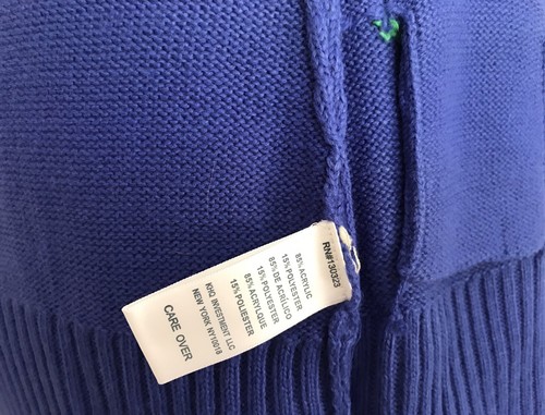 NWT Tommy Girl by Tommy Hilfiger Vintage Color-block Long Cardigan Sweater-Sz.S - Picture 4 of 6
