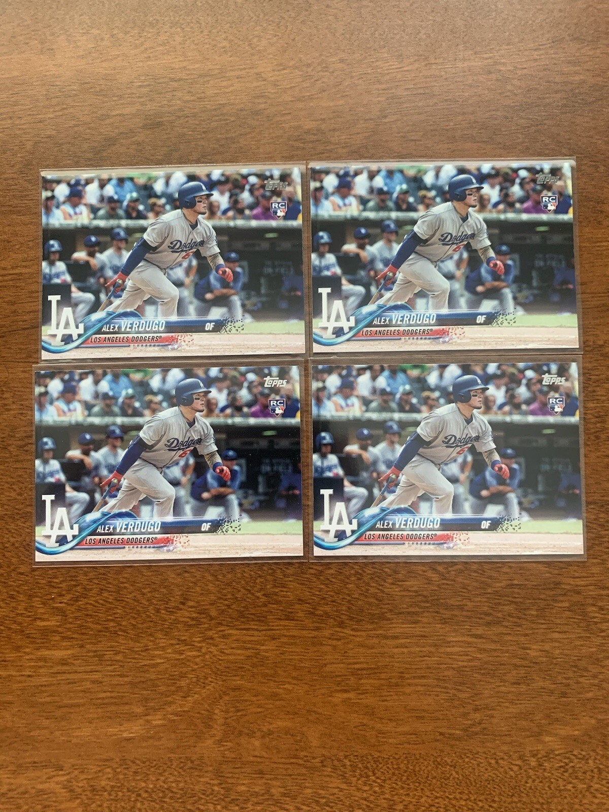 (4) Alex Verdugo Rookies ~ 2018 Topps Series 1 RCs ~ Dodgers RC ~ Yankees
