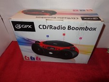 NEVER USED GPX CD/RADIO BOOMBOX AUDIO INPUT- UNIQUE RED COLOR ORIGINAL BOX 726
