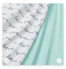 Fitted Crib Sheets 2 pack I Love You - mint Cloud Island  White/teal  