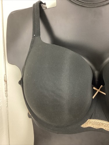 Balconette Lightly Lined Nylon Bra Plush Soft BLACK Cacique Lane Bryant NWOT - Picture 3 of 11