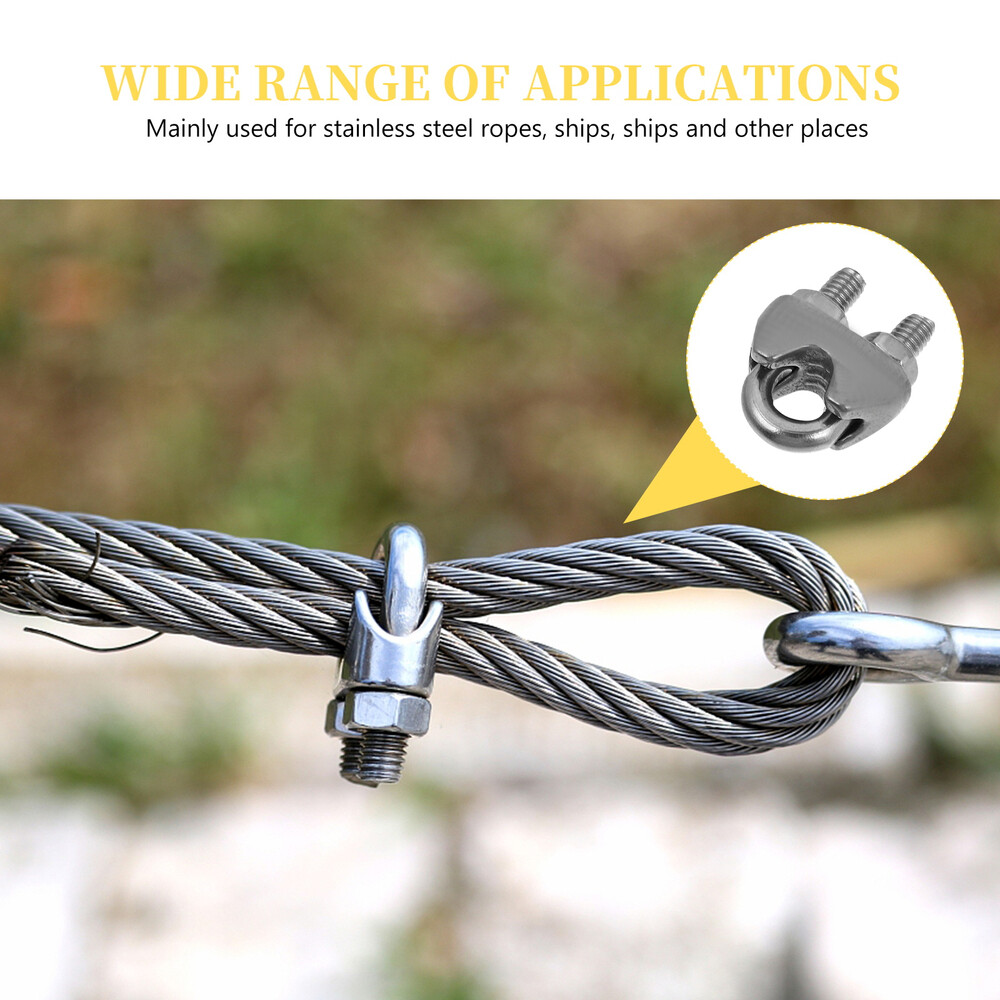 Wire Rope Clamps 10-Pack Stainless Steel - Double Plate Clips For ...