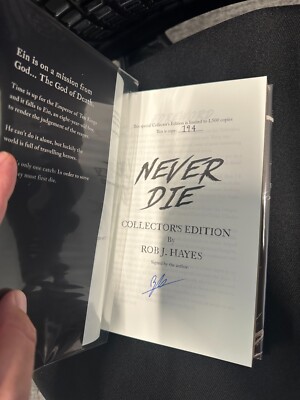 Signed & Numbered Never Die by Rob J. Hayes Broken Binding Collector's Edition
