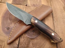 Custom Handmade High Carbon Steel Fixed Blade Acid Washed Survival Hunting Knife