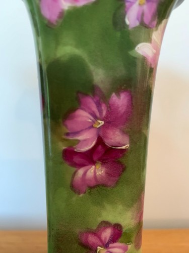 Vintage Hand Painted Limoges Vase Pair - Picture 4 of 10