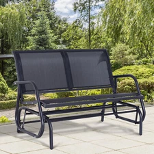 Double Outdoor Glider Chair Patio Rocking Bench for Garden Front Porch Furniture
