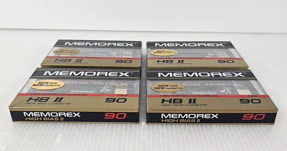 Paquete de 4 cintas de casete de audio Memorex HB II, 90 de alto sesgo, NUEVO SELLADO Foto 3 de 4
