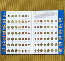 M&uuml;nzalbum f&uuml;r Euro-Kursm&uuml;nzen Europa mit L&auml;nderflaggen, blau, doppelseitig