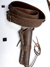 Western Full Leather Cowboy Single Holster Brown Mexico handmade