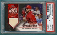 2022 Topps Update Bryce Harper Major League Material Relics Black /99 #199 PSA 8