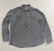 Timberland Stratham Issue Corduroy Shirt Men's Large Gray Long Sleeve Button Up