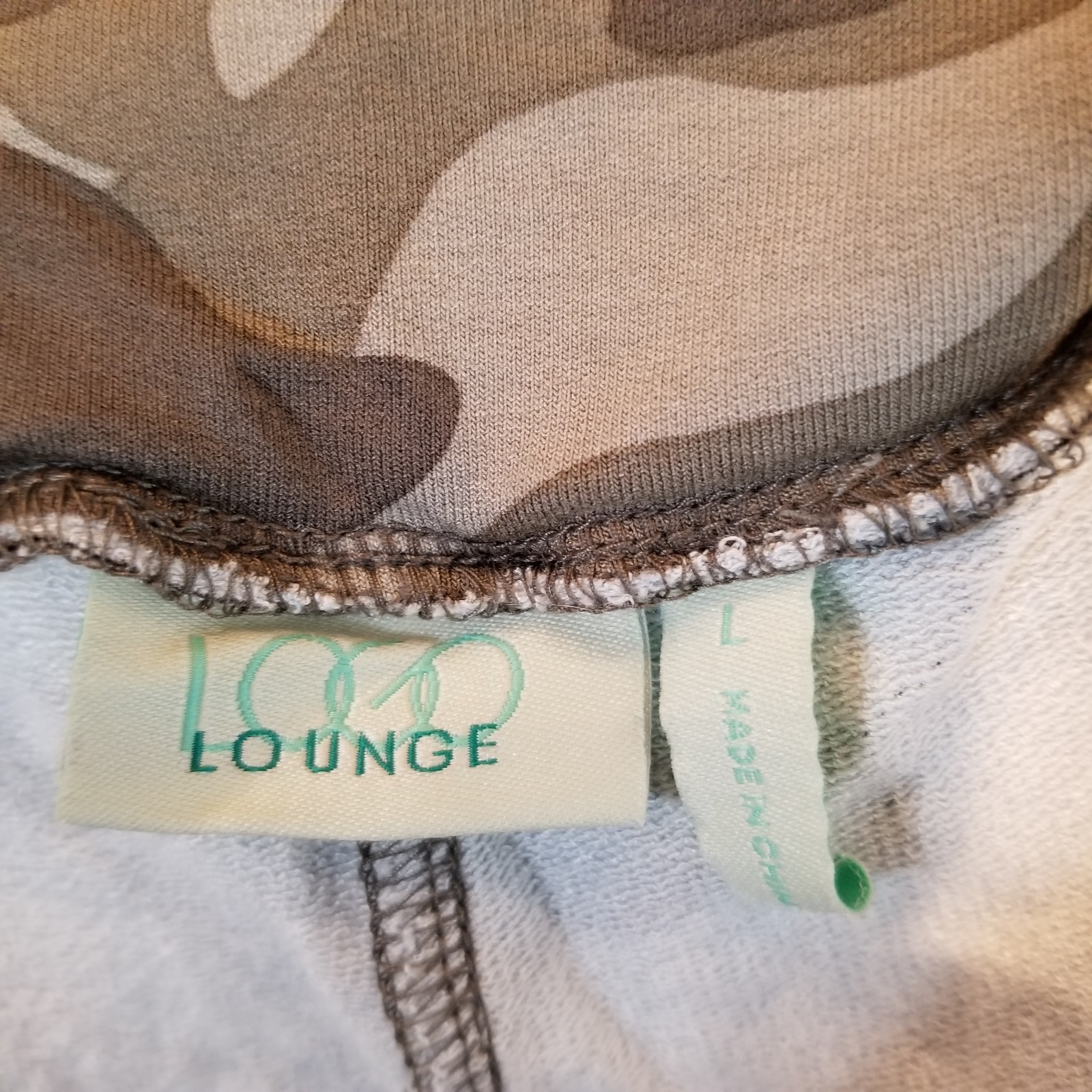 Logo Lounge Lori Goldstein Pants Womens Large Camo Green Capri Jogger Loungewear