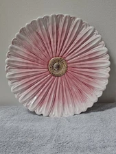 Daisy Ceramic Pale Pink Dessert Platter  Bombay Co.  14" diam. 