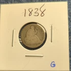1838 Seated Liberty Half Dime Silver G Circulated Business Strike