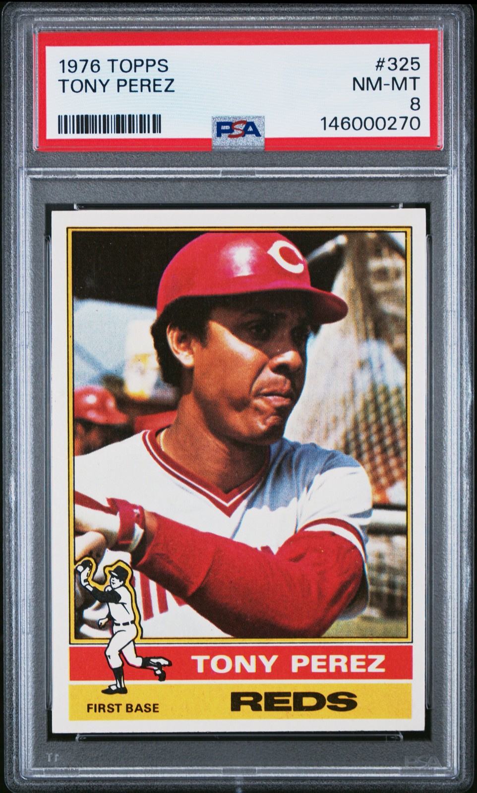 1976 TOPPS #325 TONY PEREZ PSA 8