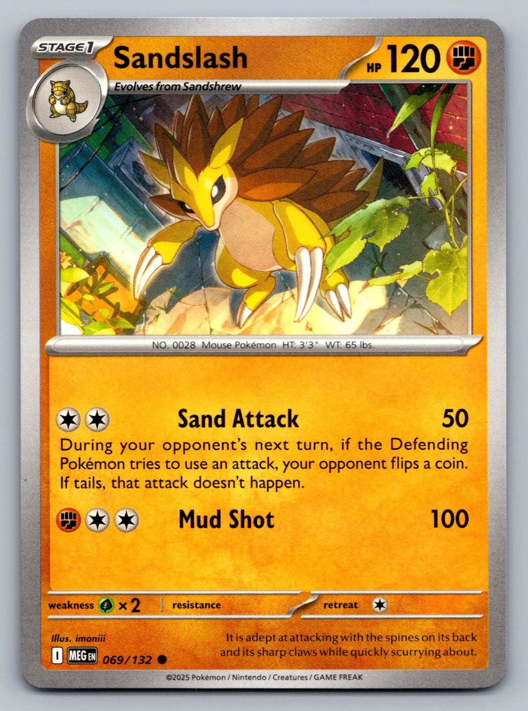 Pokemon TCG ME01: Mega Evolution Sandslash 069/132