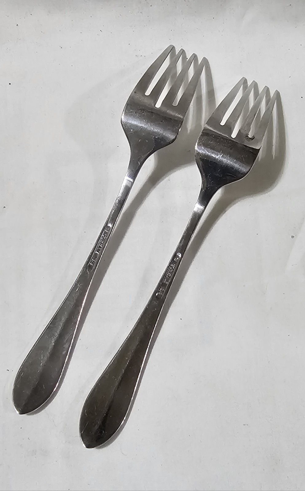 Set Of 2 SALAD FORKS By Gorham MEREDITH 18/8 Stainless Flatware Ridge Back