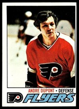 1977-78 Topps Hockey Card Andre Dupont Philadelphia Flyers #164 EX-MT