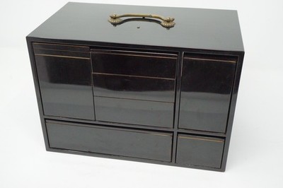 Japanische Brotdose mit 14 Teilen Original Bento Box Meiji-Taisho Era 0420C3