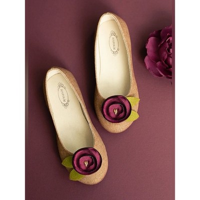 Joyfolie Girls Charlotte Closed Toe Flat Shoes Berry Brown Burgundy Size Y2 NWOT