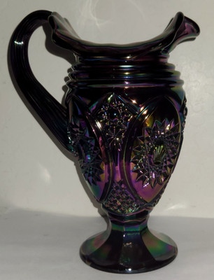 Fenton Plum Carnival 9-1/2'' Sunburst Pitcher 6869 PX 1997