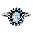 925 Sterling Silver Ring Oval Sky Blue Topaz 7x5mm Spinel Gemstone Jewelry Sz 8