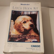 Caron Puppy Love Latch Hook Kit 12" x 12" with Canvas and Instructions