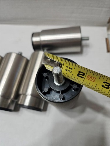 6er Set Kason 1760 Serie Edelstahl plattierte Beine verstellbarer Fuß 4" bis 5,5" - Bild 4 von 6