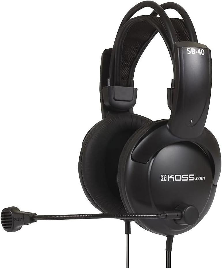Koss SB40 Communication Computer Headsets Black Gold Wired B